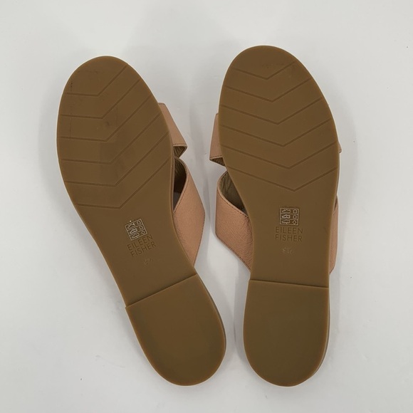Eileen fisher cape crossover slide sandal shoe tan flat mule women new 9.5 - Picture 6 of 7